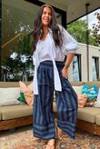 Bloc Stripe Wide Leg Pant Ink & Navy